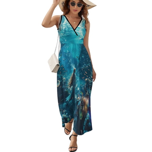 Mermaid Glitter Fish Scale Girls Sleeveless Dress Woman Fashion Long Dresses Women's Summer Suit Dress 2025