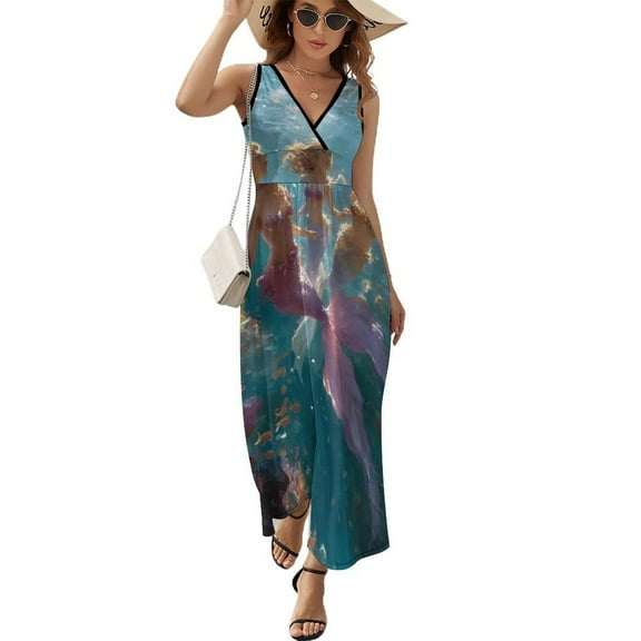 Mermaid Glitter Fish Scale Girls Sleeveless Dress Woman Fashion Long Dresses Women's Summer Suit Dress 2025