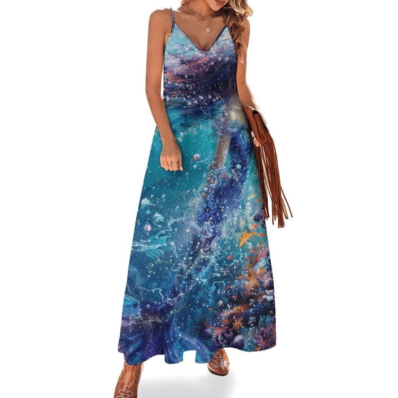 Mermaid Glitter Fish Scale Girls Sleeveless Dress Woman Fashion Long Dresses Women's Summer Suit Dress Summer 2025 Women