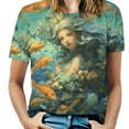 thumbnail image 1 of Mermaid Glitter Fish Scale Girls Women's Short Sleeve Tops Casual Blouses T Shirt, 1 of 6