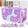 thumbnail image 1 of 70PCS Mermaid Washable Markers Set with Glitter,Art Supplies for Kids Ages 4-6-8,Drawing Coloring Art Craft Kits for Girls with Marker,Glitter Pens,Crayon,Birthday Gifts Toys for Girls, 1 of 7