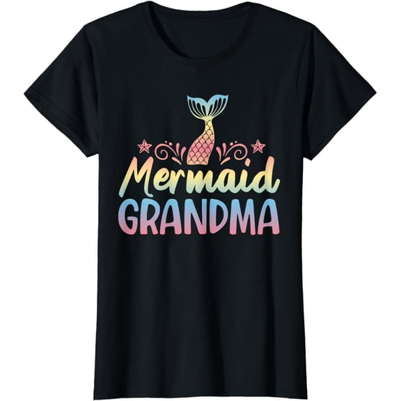 Mermaid Grandma Underwater Grandmother Myth Folklore T-Shirt