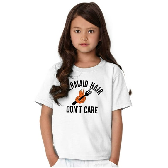 Mermaid Hair Don't Care Beach Lover Girls Kids T Shirt Tees Teen Brisco Brands XS
