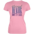 thumbnail image 1 of Mermaid Hair Don't Care Juniors Soft T Shirt Light Pink LG, 1 of 1