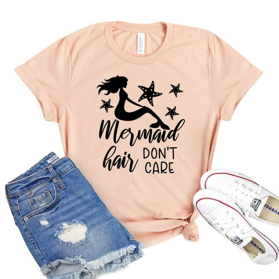 Mermaid Hair Shirt Mom Birthday Gift Vacation Shirts Women's Ocean Tshirt Don't Care Tee Mermama T-shirt