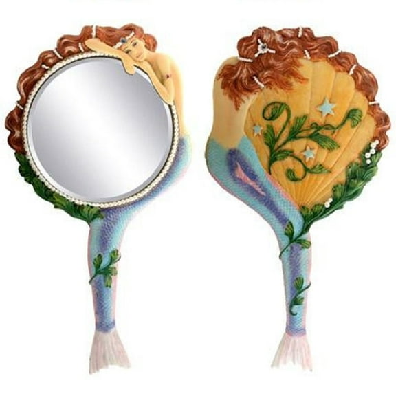 Mermaid Hand Mirror Collectible Sea Nymph Decoration Figurine