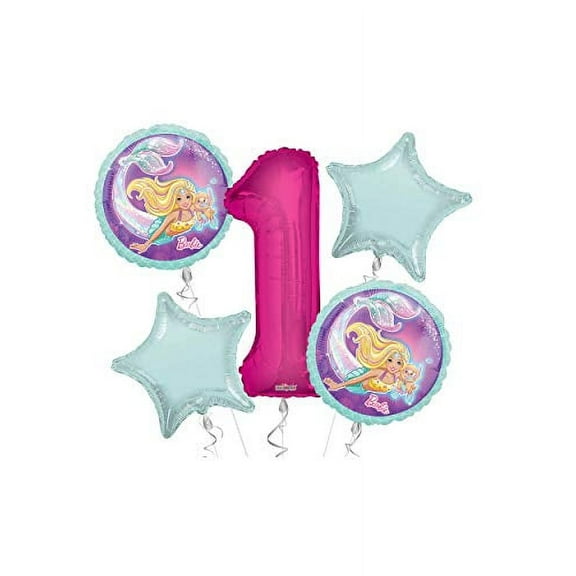 Mermaid Happy Birthday Balloon Bouquet 5 pc, 1st Birthday, | Viva Party Balloon Collection