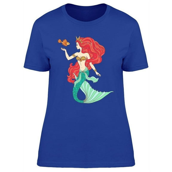 Mermaid Holding A Flower T-Shirt Women -Image by Shutterstock, Female 3X-Large