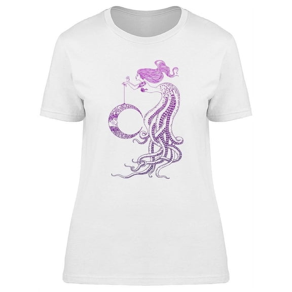 Mermaid Holding The Moon T-Shirt Women -Image by Shutterstock, Female Medium