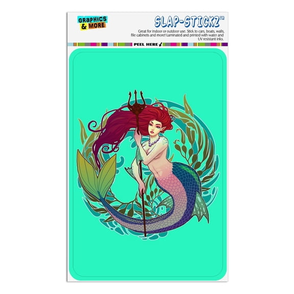 Mermaid Holding Trident Circle Art Nouveau Kelp Home Business Office Sign