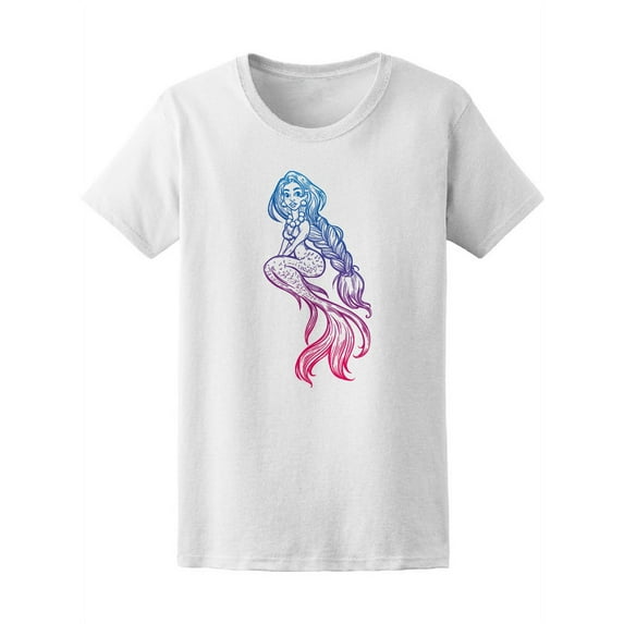 Mermaid In Gradient Colors T-Shirt Women -Image by Shutterstock, Female Small