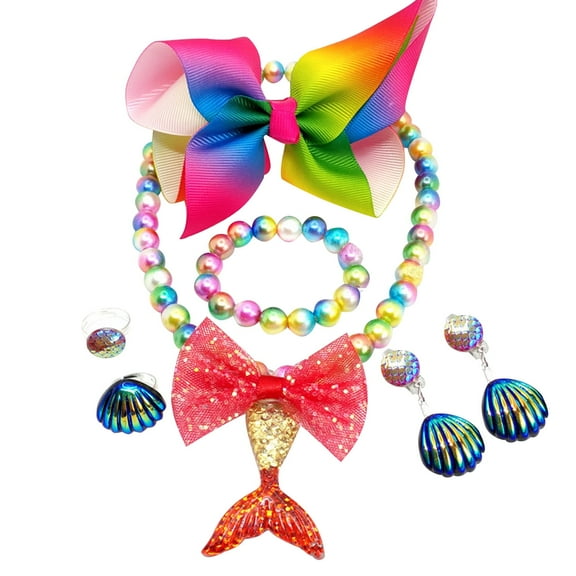 Mermaid Jewelry for Girls Kids Birthday Gift Party Supplies Princess Dress Up Halloween Mermaid Costume Accessories