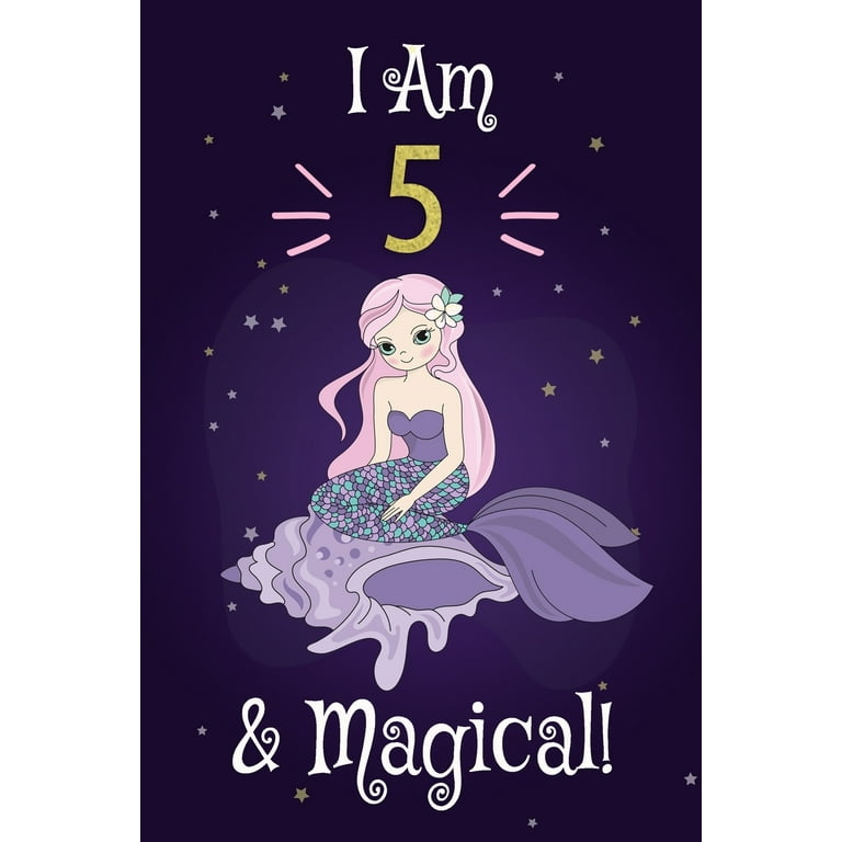 I am 7 and Magical Mermaid Journal Sketchbook, Birthday Gift for 7
