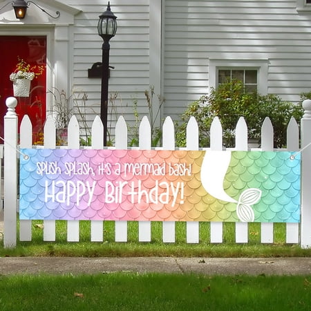 Mermaid Kid's Birthday Party Decorations 5ft Banner (15 in x 60 in)