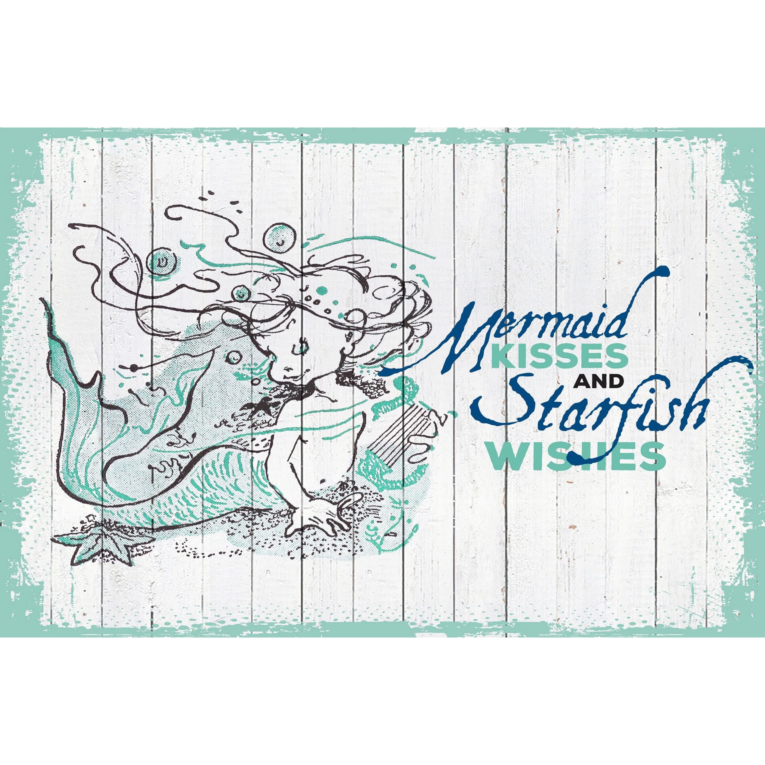 "Mermaid Kisses 2" Painting Print on Wrapped Canvas