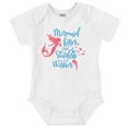 thumbnail image 1 of Mermaid Kisses Adorable Beach Day Bodysuit Jumper Girls Infant Baby Brisco Brands NB, 1 of 6