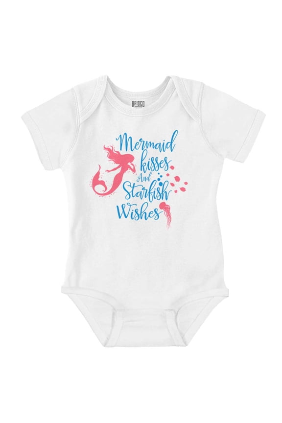 Mermaid Kisses Adorable Beach Day Bodysuit Jumper Girls Infant Baby Brisco Brands NB