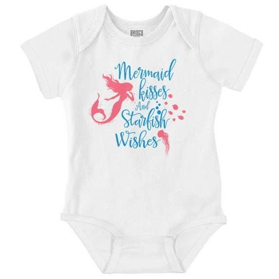Mermaid Kisses Adorable Beach Day Bodysuit Jumper Girls Infant Baby Brisco Brands NB