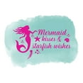 thumbnail image 1 of Mermaid Kisses & Starfish Wishes Cute Mermaid Quote Watercolor Vinyl Wall Design Wall Art Sticker Designs Vinyl Stickers For Home House Walls Rooms Windows Bedroom Decoration Size (12x12 inch), 1 of 3