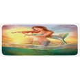 thumbnail image 1 of Mermaid Kitchen Mat, Mermaid Playing Violin at Sunset View Colorful Realistic Design Soft Dreamlike, Plush Decorative Kitchen Mat with Non Slip Backing, 47" X 19", Multicolor, by Ambesonne, 1 of 1