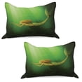 thumbnail image 1 of Mermaid Knitted Quilt Pillowcover Set of 2, Girl Fish Tail Swimming in the Deep Sea Fantasy World Art Print, Standard Queen Pillow Sham Bedroom, 30" x 20", Dark Green Ginger Green, by Ambesonne, 1 of 1