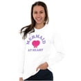 thumbnail image 1 of Mermaid Lovers Cute Seashell Heart Women Plus Size Long Sleeve Graphic Tee Brisco Brands 3X, 1 of 5