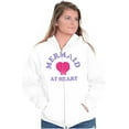 thumbnail image 1 of Mermaid Lovers Cute Seashell Heart Zip Hoodie Sweatshirt Women Brisco Brands L, 1 of 6