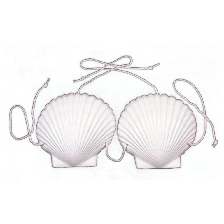 Hawaiian Seashell Bra Adult White Hawaiian Seashell Bra Adult White