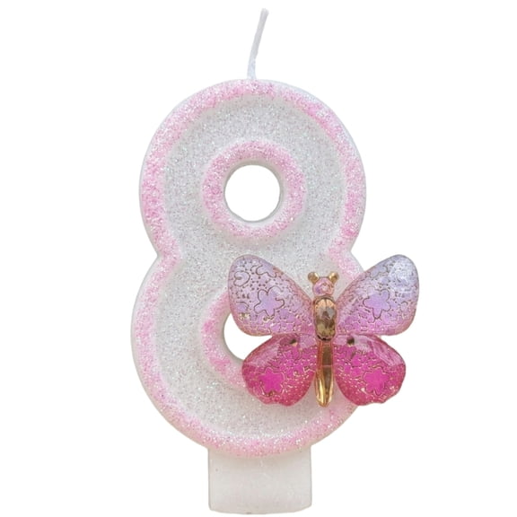 Mermaid Magic Birthday Number Candle, Glitter Seashell Pearl Decor Cake Topper for Kids Party,Number 2
