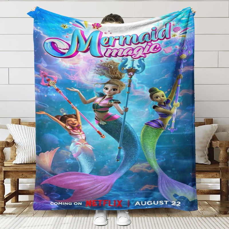 Mermaid Magic Throw Blanket Gifts for Fans Lover Girls Boys Women Present Hoodie Him Bed 30"x40"