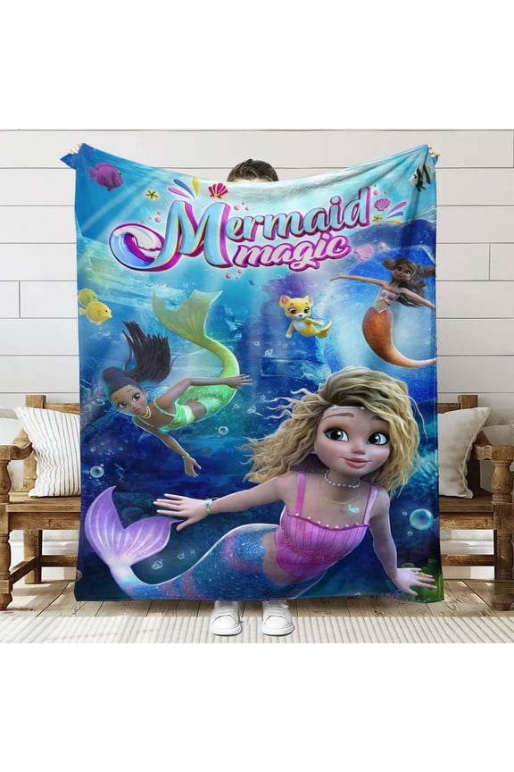 Mermaid Magic Throw Blanket Gifts for Fans Lover Girls Boys Women Present Hoodie Him Bed 40"x50"