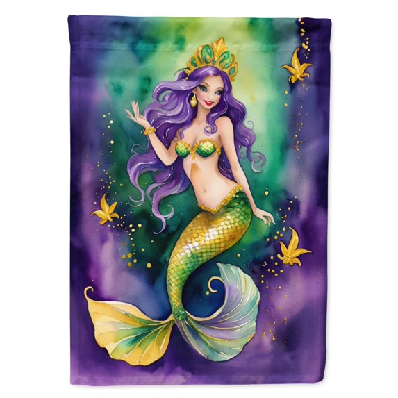 Mermaid Mardi Gras Garden Flag