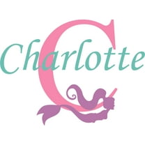 Mermaid Mermaids Girl Name Initial Customized Wall Decal - Custom Vinyl Wall Art - Personalized Name - Baby Girls Boys Kids Bedroom Wall Decal Room Decor Wall Stickers Decoration Size (40x40 inch)