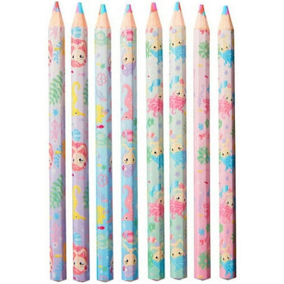 Mermaid Multicolored Jumbo Pencils / Favors (8ct)