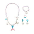 thumbnail image 1 of Mermaid Necklace Bracelet Set Mermaid Jewelry Kit Included Shell Necklace Bracelet Ring Earrings Organza Bags for Mermaid Party Costume Jewelry Supplies, 1 of 2