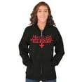 thumbnail image 1 of Mermaid Off Duty Cute Beach Day Vacay Zip Hoodie Sweatshirt Women Brisco Brands L, 1 of 6