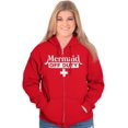 thumbnail image 1 of Mermaid Off Duty Cute Beach Day Vacay Zip Hoodie Sweatshirt Women Brisco Brands L, 1 of 6