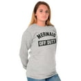thumbnail image 1 of Mermaid Off Duty Cute Beach Lovers Women Plus Size Long Sleeve Graphic Tee Brisco Brands 2X, 1 of 3