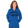 thumbnail image 1 of Mermaid Off Duty Cute Beach Lovers Zip Hoodie Sweatshirt Women Brisco Brands L, 1 of 6