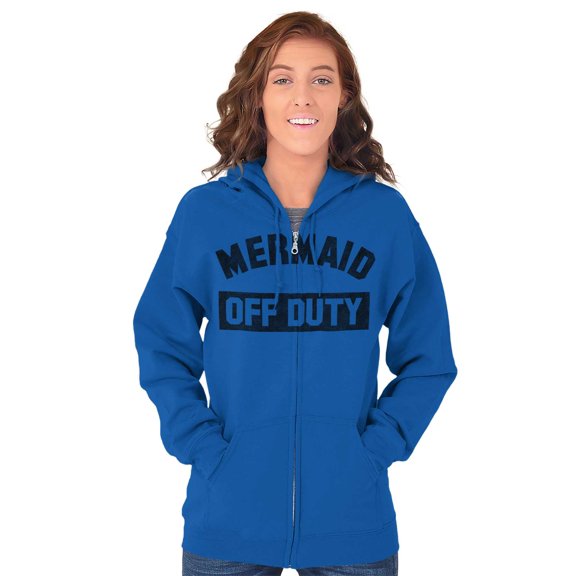 Mermaid Off Duty Cute Beach Lovers Zip Hoodie Sweatshirt Women Brisco Brands X