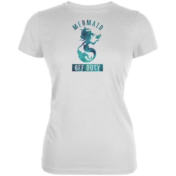 Mermaid Off Duty Tie Dye Juniors Soft T Shirt White X-LG
