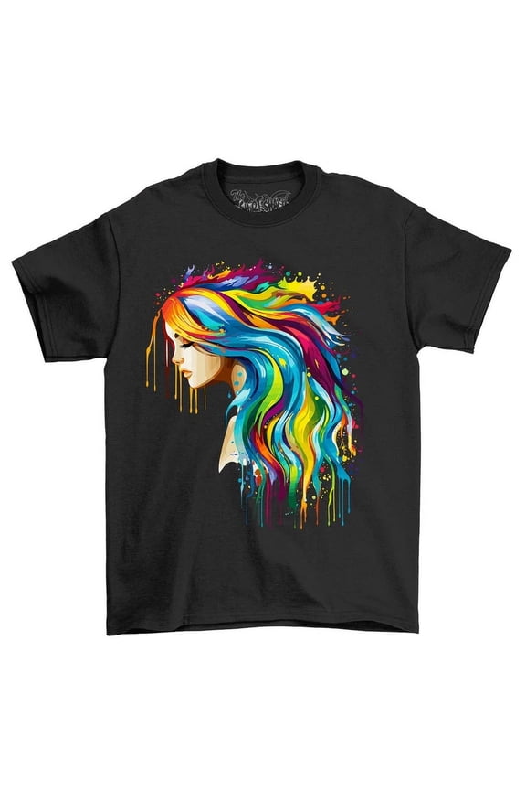 Mermaid Paint Drip Design T-Shirt - Dive Into Style Funny T-Shirt, Unisex Print