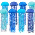 thumbnail image 1 of Mermaid Party Decorations, Jellyfish Paper Lanterns Blue Hanging Lantern for Mermaid Baby Shower Under The Sea Ocean Blue Birthday Party Decorations Pack of 8 (Blue), 1 of 14