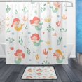 thumbnail image 1 of Mermaid Pattern Design Bathroom Accessory Sets Waterproof Shower Curtain with Anti-Slip Bath Mat Durable Combo, 1 of 7