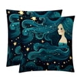 thumbnail image 1 of Mermaid Pillow Covers with Unique Patterns - Set of 2, Chair Pillow Covers for Sofa, Couch, Bed - Available in 16x16, 18x18, 20x20 Inches for Home Decor and Gifts, 1 of 6
