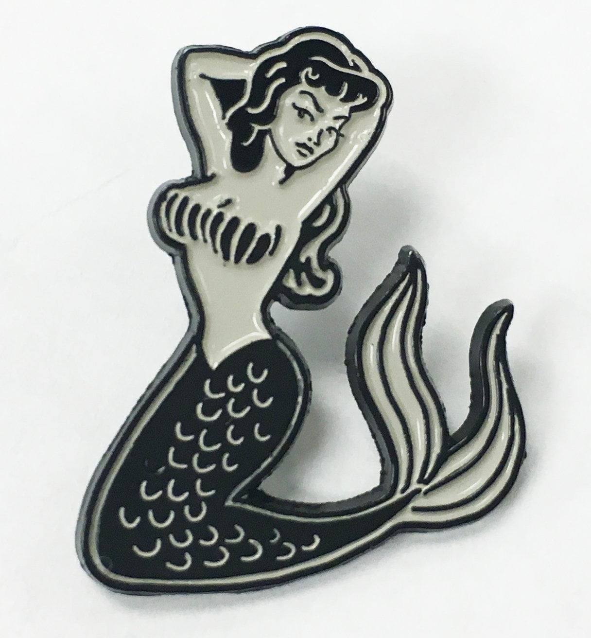 Mermaid Pin Up Girl Tattoo Lover Enamel Lapel Pin - Walmart.com, image size:1216x1312