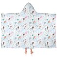 thumbnail image 1 of Mermaid Princess Sea Pattern Hooded Bath Towel，60"x35" for Ages 3 To 12 Kids, Quick Dry Lightweight Soft Microfiber Hood Beach Towel Cover Up for Kids, 1 of 7