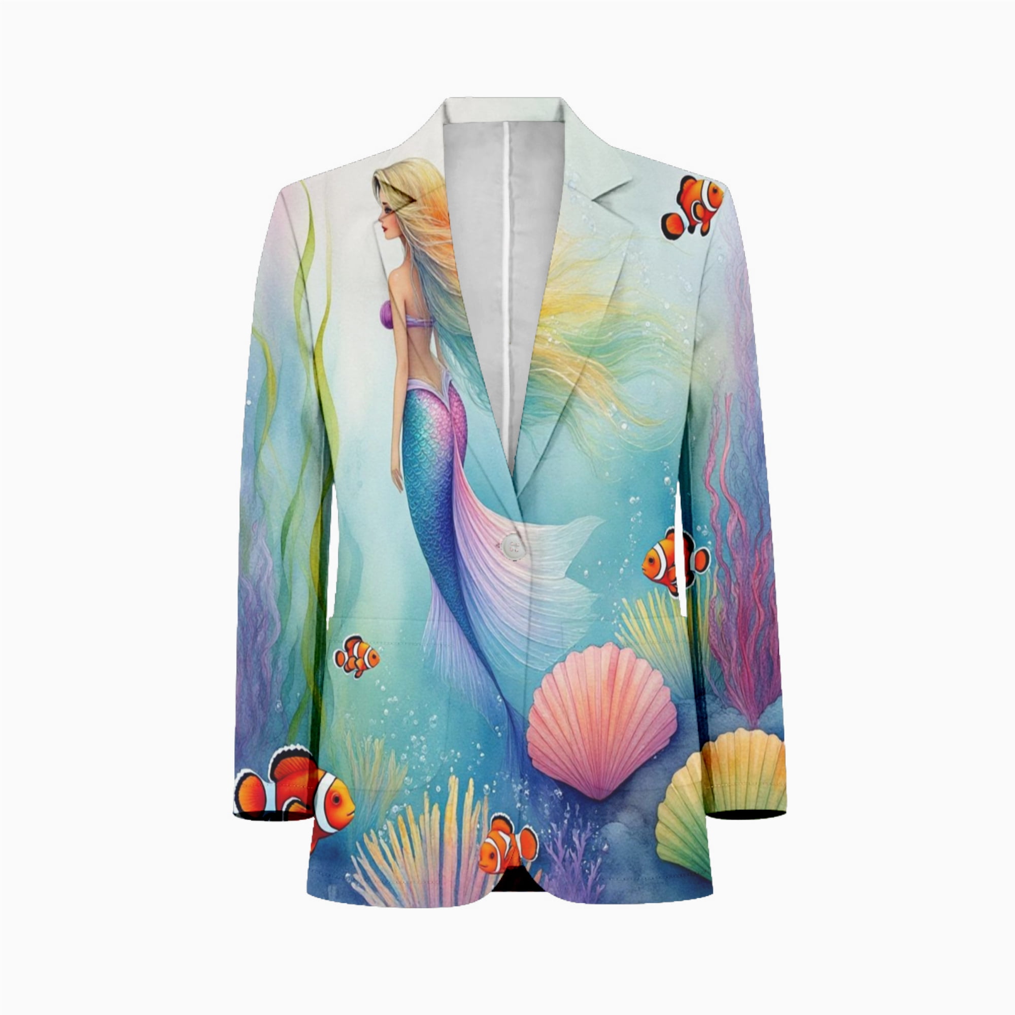 Mermaid Princess Under the Sea 1 Customized Men's Suits full man Shawl ...