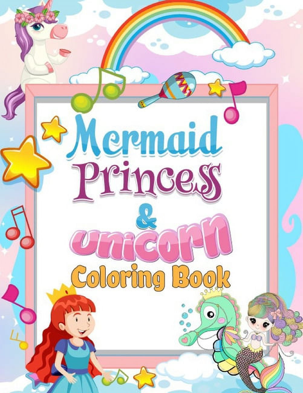 Mermaid and Unicorn Coloring Book: For Kids Ages 4-8 (Parents, Teachers,  Childrens Coloring Books For Kids Aged 3-8)
