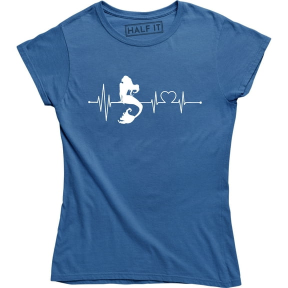 Mermaid Pulse Ringer heartbeat ecg Heart Funny Nurse Check Up Womens T-Shirt
